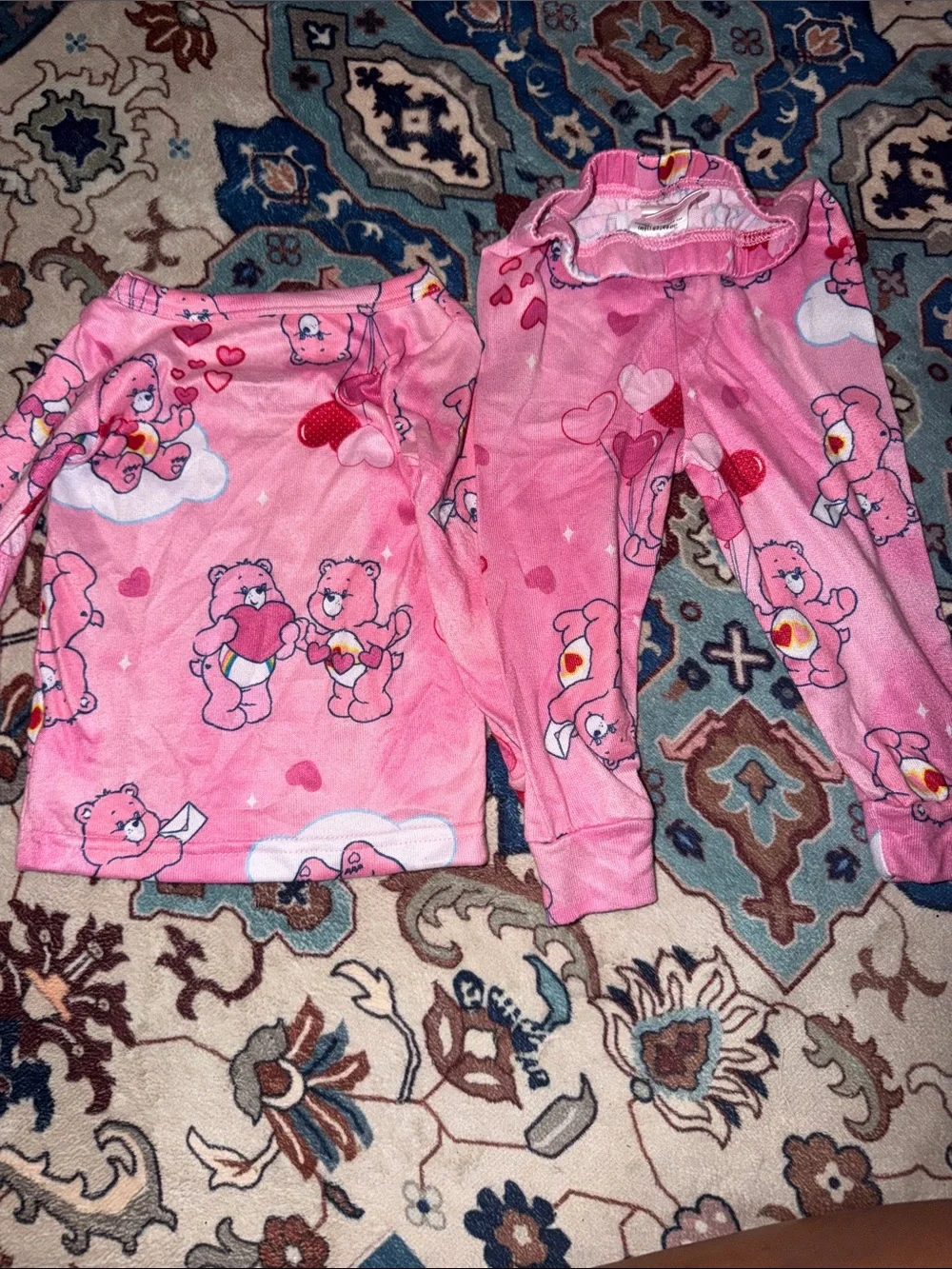 Girls' Pink Bear Print Pajama Set